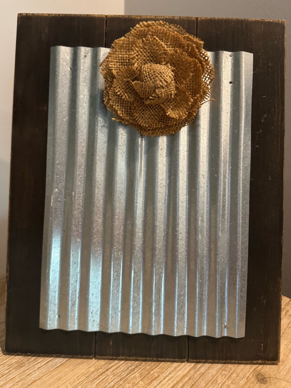 Rustic Burlap Flower Photo Holder